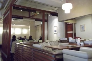 <p>The simple, elegant interior</p>