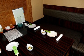 <p>Private table for 4. There are various rooms for small group to large group</p>