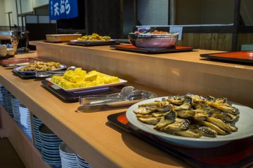 <p>Breakfast spread of Japanese cuisine</p>