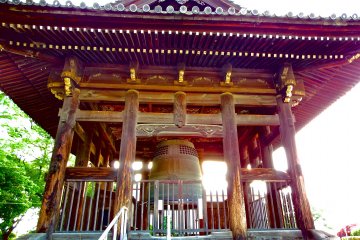 <p>Belfry of Hokoji Temple in setting sunlight</p>