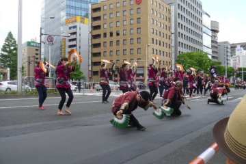 <p>Suzume Odori (sparrow dance) dancers are one of the main parts of the parade.</p>