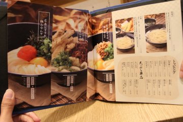 <p>The menu</p>