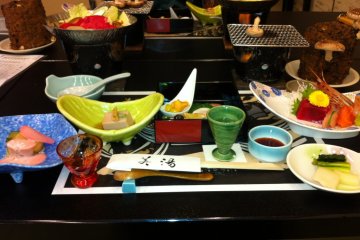 Dinner set menu -- this is the first course and many more dishes to come