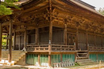 <p>Kaisando (開山堂) at the top of Mt. Kasatori along the Kami-Daigo trail. The Kaisando (開山堂) is dedicated to Shobo Rigen-daishi, the founder of Daigoji. It was built in 911 by his disciple, Kangen who was the first rural dean of Daigo-ji. The present building was restored by Toyotomi Hideyori in 1606</p>
