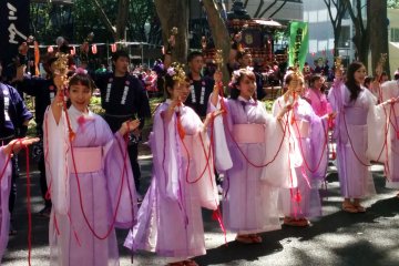 A local sweets factory sponsored these graceful performers.