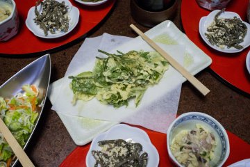 <p>A most delicious vegetarian dinner prepared by Mrs Kato</p>