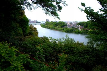 View of the Seta River from the temple grounds &nbsp;