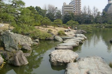 <p>'Iso-watari', one of the stepping stone paths</p>