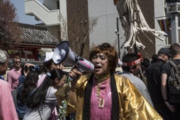 Leader of the pink penis mikoshi crew