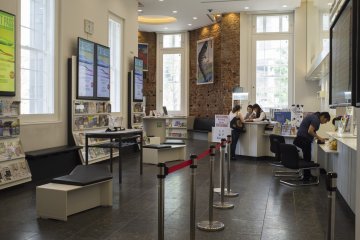 <p>Inside the main JR East Travel Service center</p>