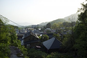 <p>Sunset view of Zao Onsen Town</p>