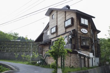 <p>A kitschy-looking inn at Zao Onsen Town</p>