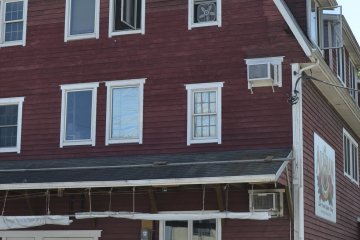The center and cafe is built in the style of a traditional American red barn
