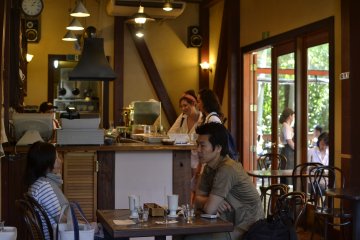 The cafe serves a seasonal menu using fresh, local produce