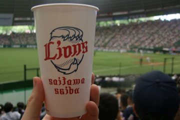 <p>Enjoying at game at Seibu Dome</p>