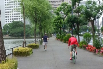 <p>นักวิ่งและนักปั่นใช้เส้นทางร่วมกัน</p>