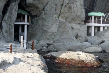 <p>Entrances to the caves (there is an entry fee)</p>