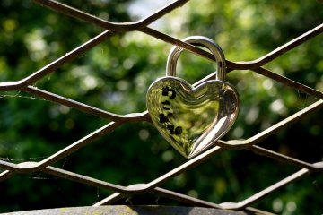 <p>This lovers' padlock on a fence reminds me of the Pont des Arts Bridge in Paris</p>