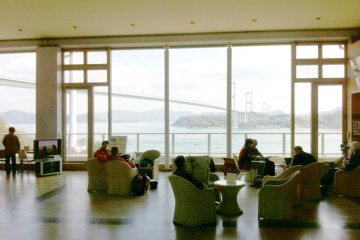 The lounge looking onto the bridge