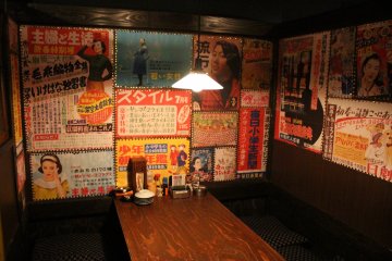<p>Our table was decorated with many vintage posters.&nbsp;</p>