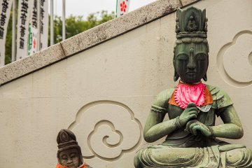 <p>One of the many prayer statues</p>