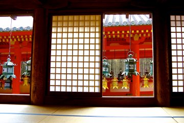 <p>From inside the building</p>