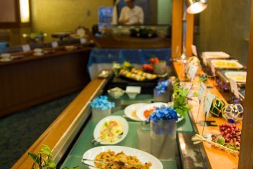 <p>Part of the dinner buffet in the downstairs restaurant</p>
