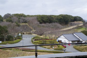 <p>The castle ruins as seen from the Rest Area on the second floor</p>