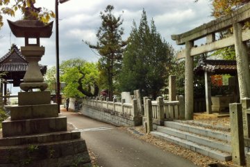 In front of the temple