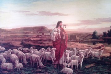 <p>A mural that takes its inspiration from the parable of the lost sheep</p>