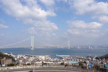 Looking back at the bridge from Awaji