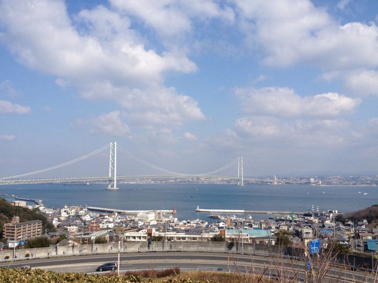 Looking back at the bridge from Awaji