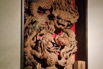 <p>Intricate wood carvings on the walls</p>