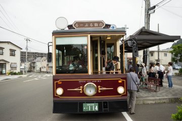 <p>The front view of the Loople bus&nbsp;</p>