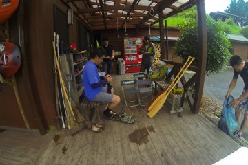 <p>The campsite where we collect the gear and change for the trip</p>