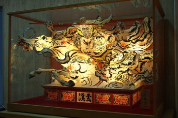 A Nebuta Festival float in the lobby