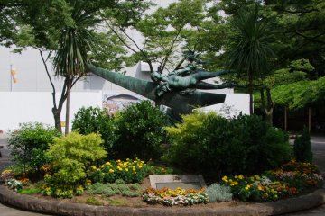 <p>Statues out front</p>