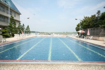 Swimming pool that opens during summer