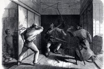 Wirgman's depiction of the 1st Tozen-ji Temple Incident.
