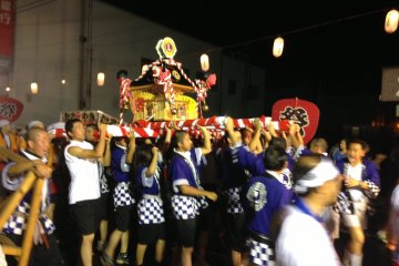The "mikoshi" shrine toss and carry