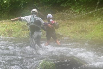 <p>Two guides are there to make sure everyone stays safe</p>
