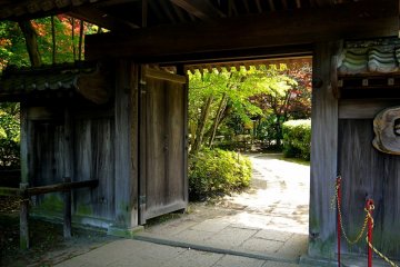 <p>The path to the Ogino house leads from a traditional wooden gate &nbsp;</p>