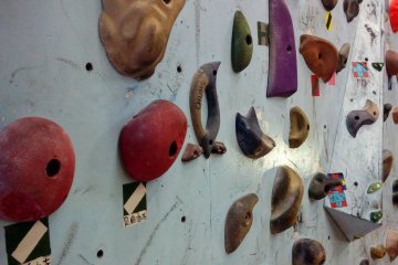 <p>There are many different grips and toe holds&nbsp;</p>