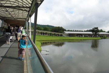 <p>Une longue all&eacute;e permet de faire le tour du lac</p>