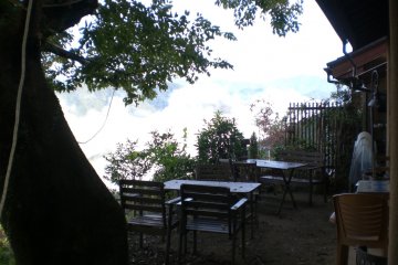 Fancy a meal outside? No problem on the terrace of Kiri-no-Sato Lodge