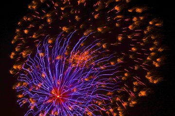 At times the multi-colored flares look more like a cosmos than exploding fireworks
