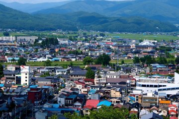 Tono city and its surrounding hills