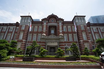 <p>Bagian depan dengan bata asli yang mendefinisikan Stasiun Tokyo</p>