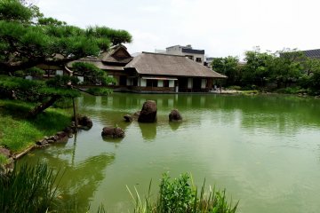 <p>Yokokan Villa viewed from across the pond</p>