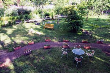 <p>Flower Land has several areas like this to just sit and have a nice chat in a relaxing setting</p>